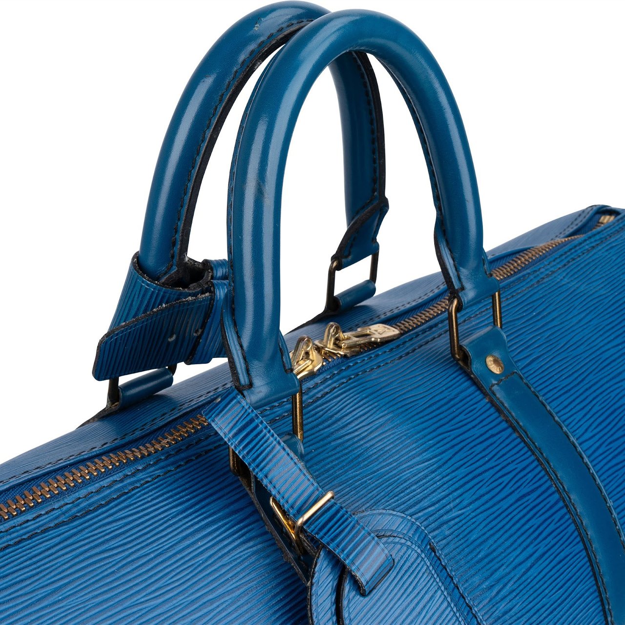 Louis Vuitton Louis Vuitton Blue Epi Leather Keepall 45 Travel Bag Blauw