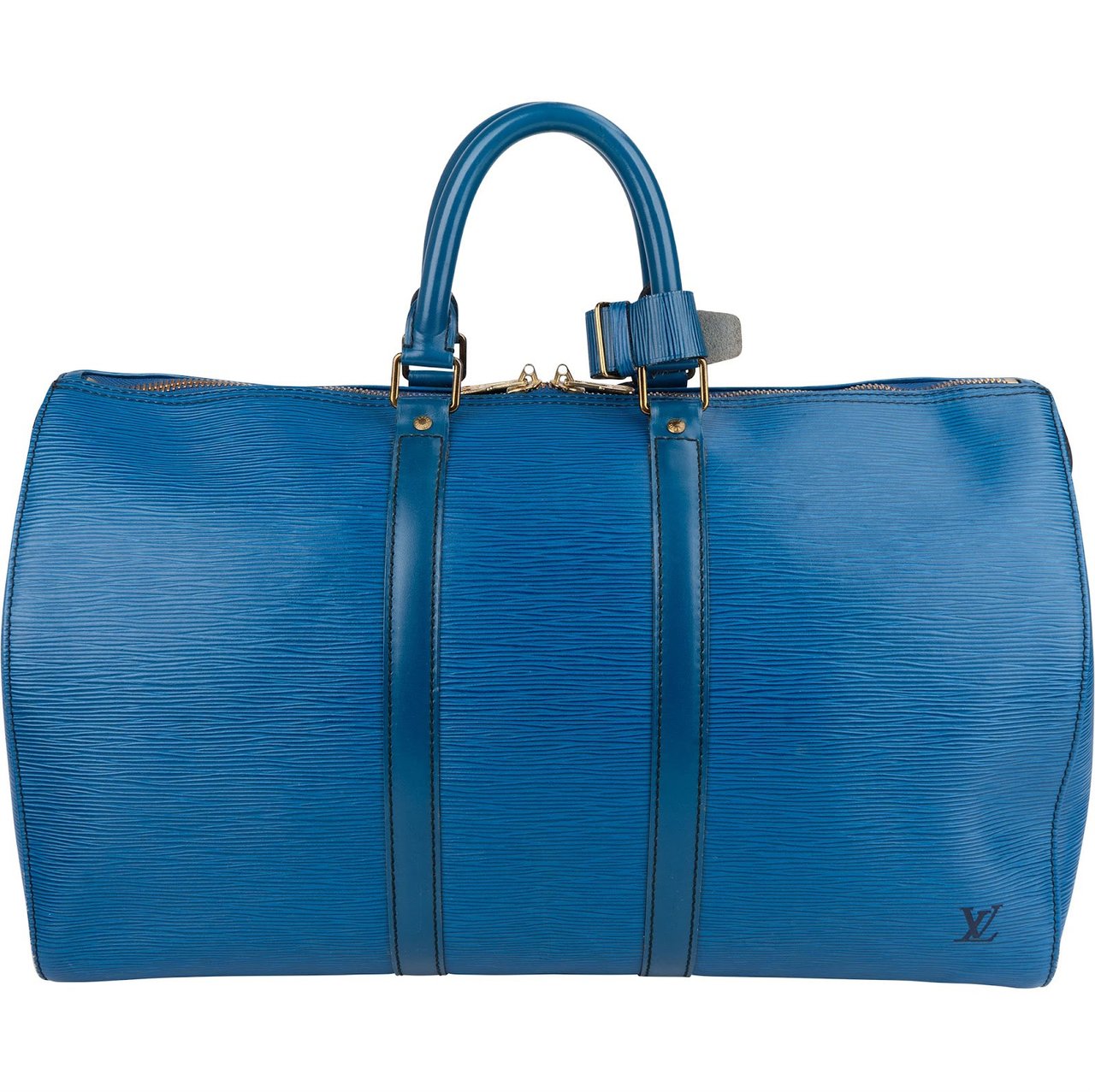 Louis Vuitton Louis Vuitton Blue Epi Leather Keepall 45 Travel Bag Blauw