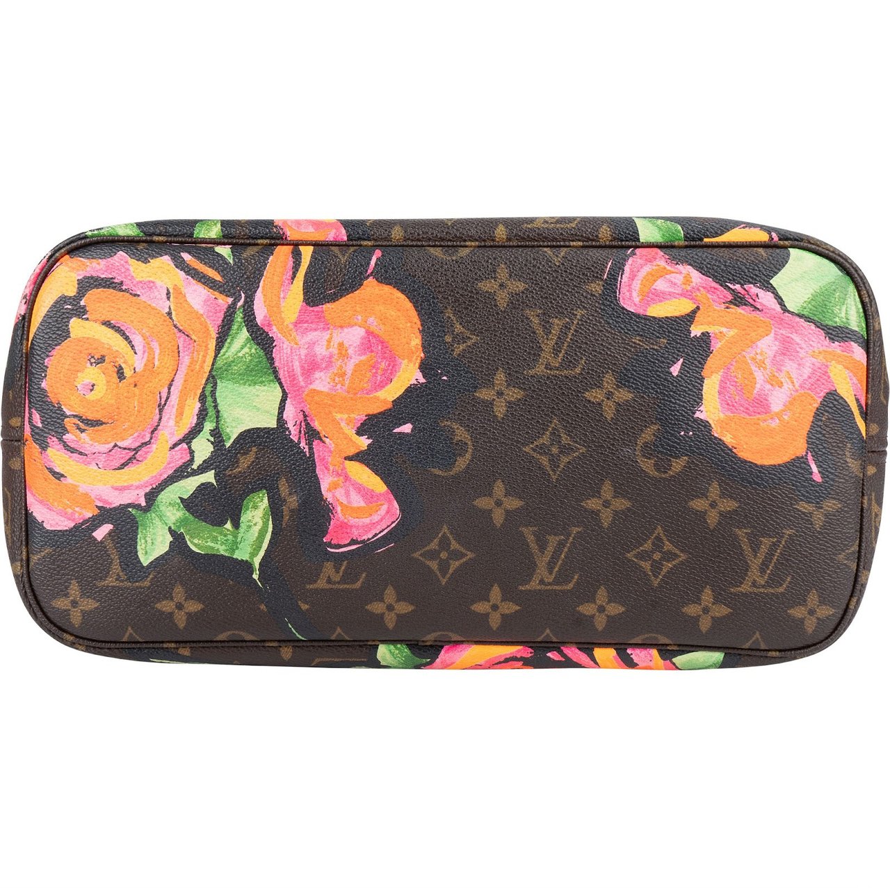 Louis Vuitton Louis Vuitton Monogram Canvas Roses Neverfull MM Shoulder Bag Bruin