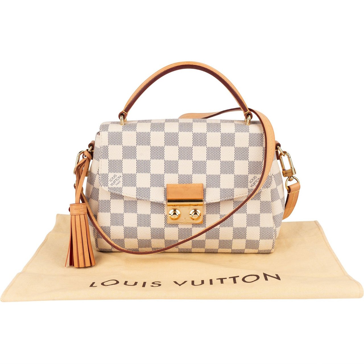 Louis Vuitton Louis Vuitton Monogram Damier Azur Croisette Handbag Wit