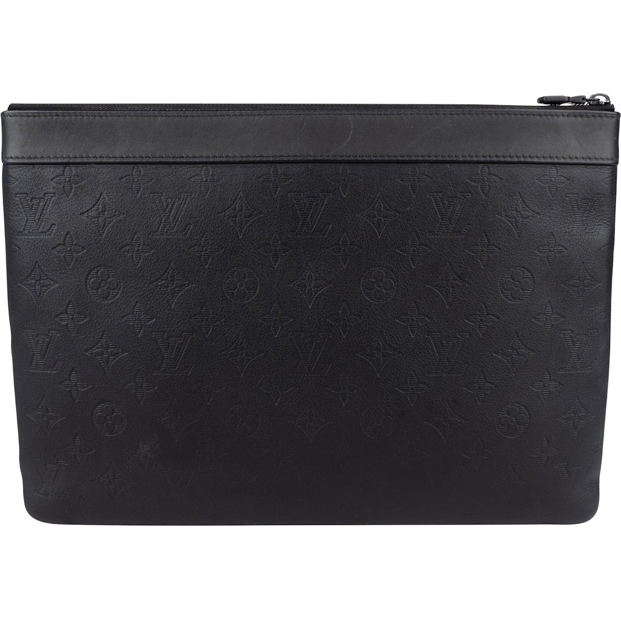 Louis Vuitton Louis Vuitton Monogram Shadow Leather Pochette Discovery Laptop Clutch Zwart