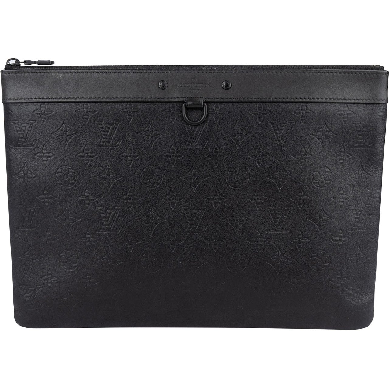 Louis Vuitton Louis Vuitton Monogram Shadow Leather Pochette Discovery Laptop Clutch Zwart