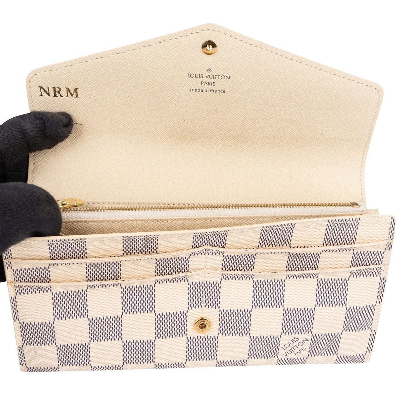 Louis Vuitton Monogram Damier Azur Sarah Wallet Wit