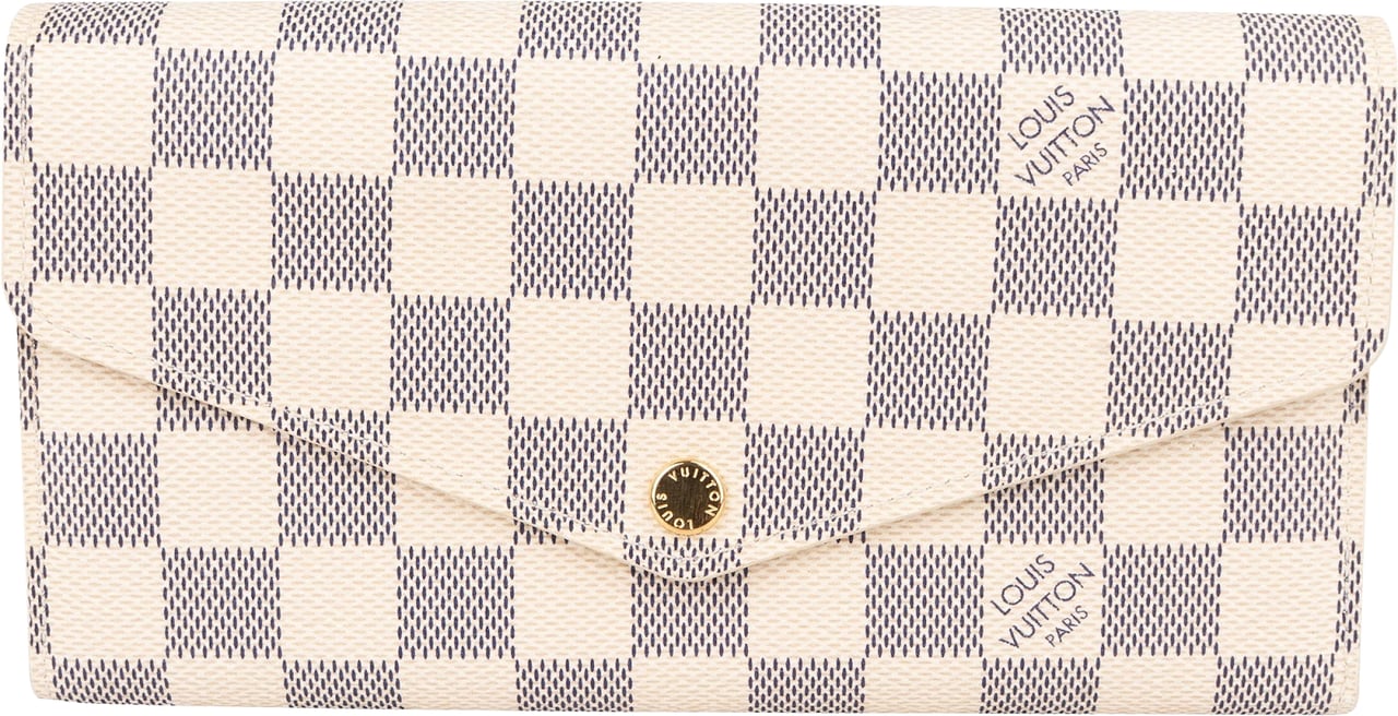 Louis Vuitton Monogram Damier Azur Sarah Wallet Wit