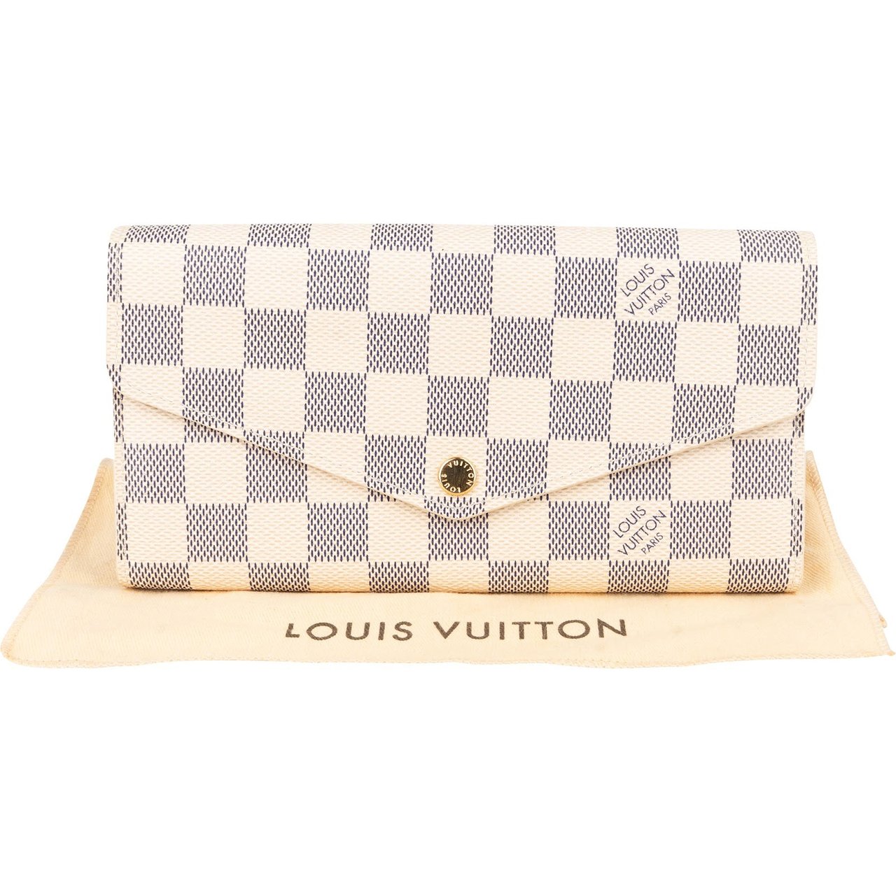 Louis Vuitton Monogram Damier Azur Sarah Wallet Wit