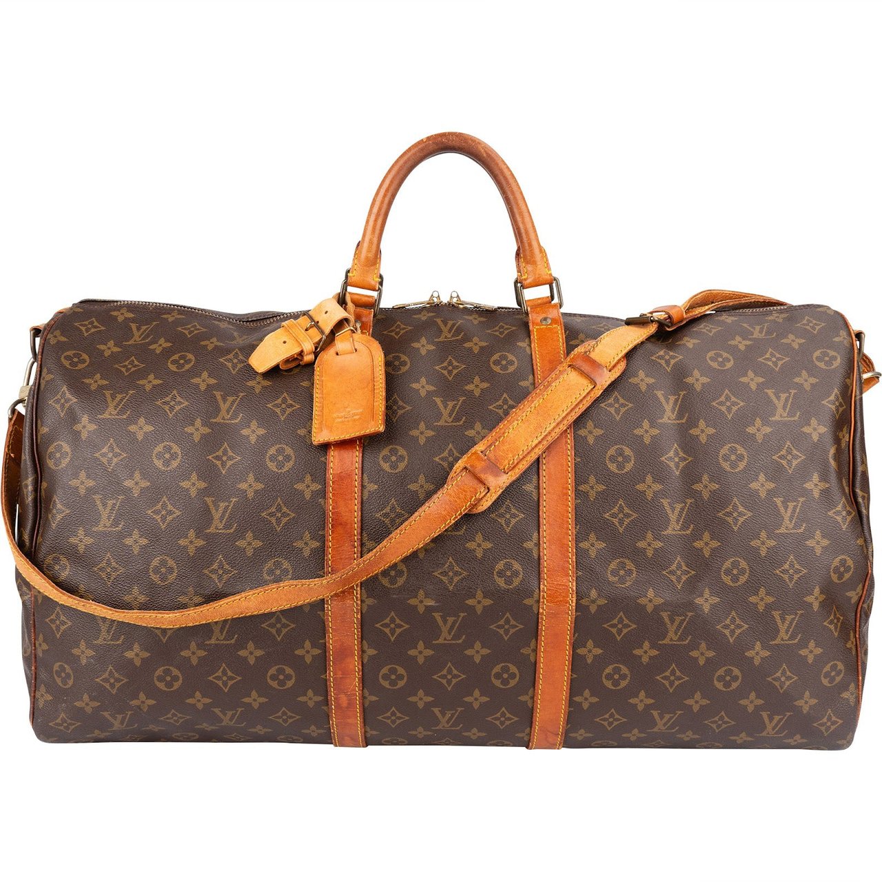 Louis Vuitton Louis Vuitton Monogram Canvas Keepall 60 Bandoulière Travel Bag Bruin