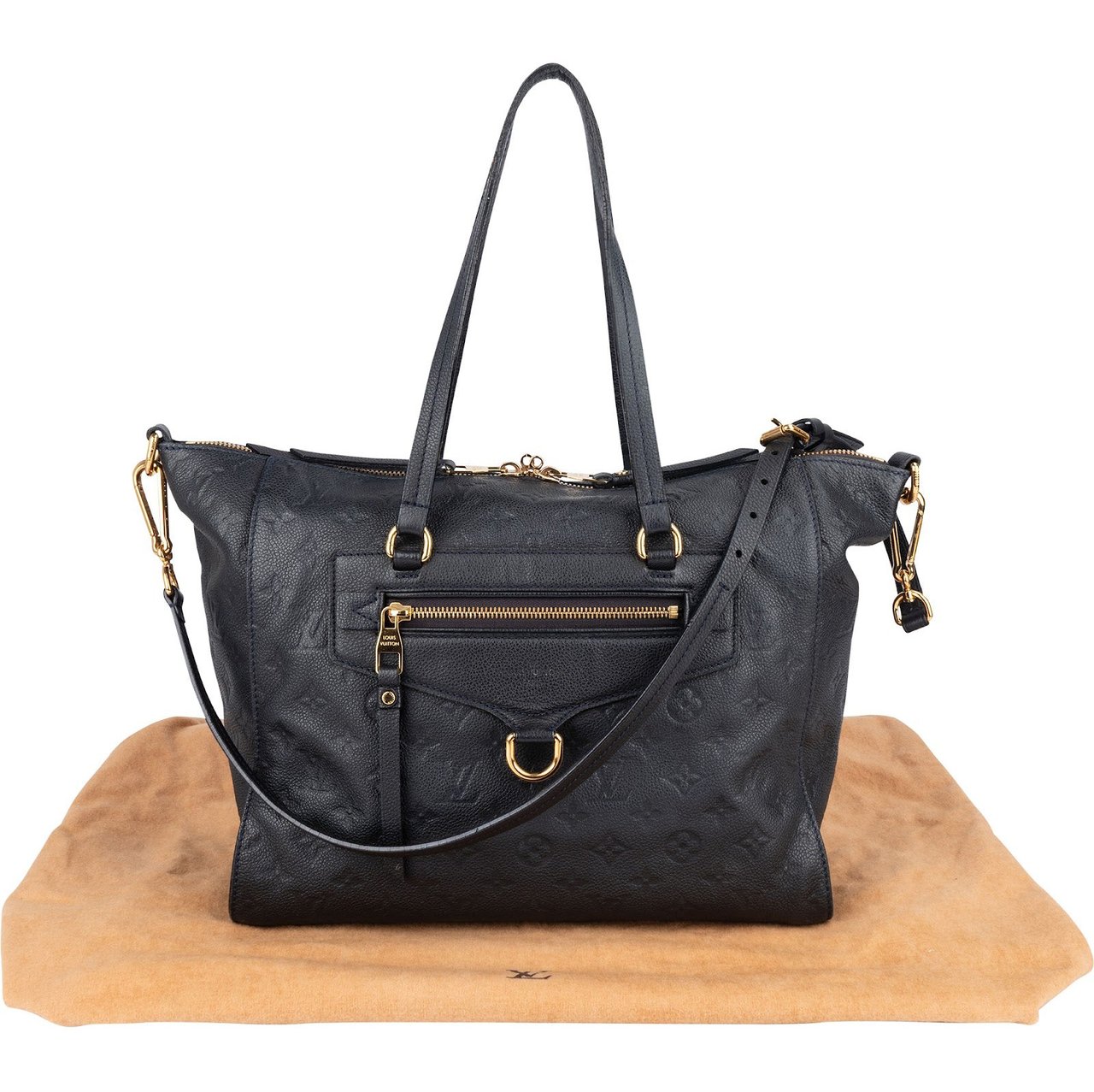 Louis Vuitton Louis Vuitton Leather Monogram Empreinte Lumineuse PM Shoulder Bag Blauw