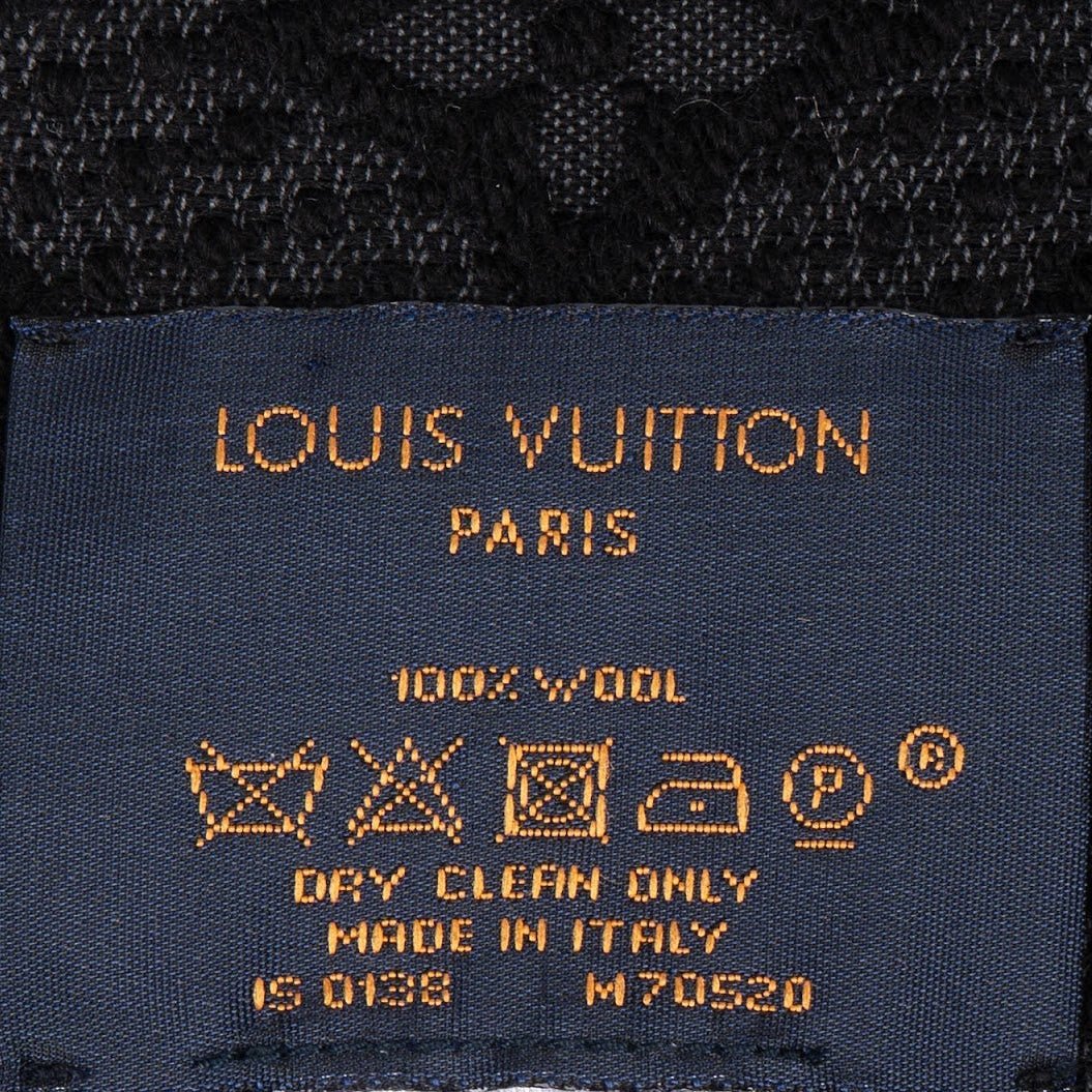 Louis Vuitton Louis Vuitton Wool Monogram Classic Schal Scarf Zwart