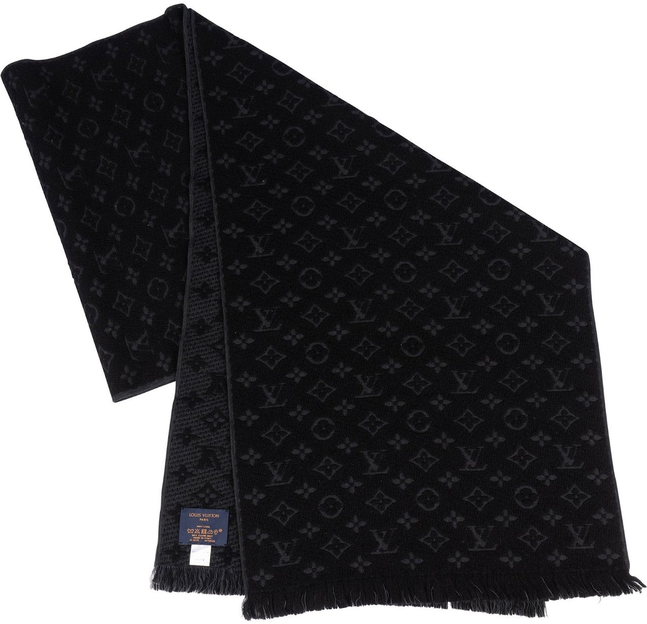 Louis Vuitton Louis Vuitton Wool Monogram Classic Schal Scarf Zwart