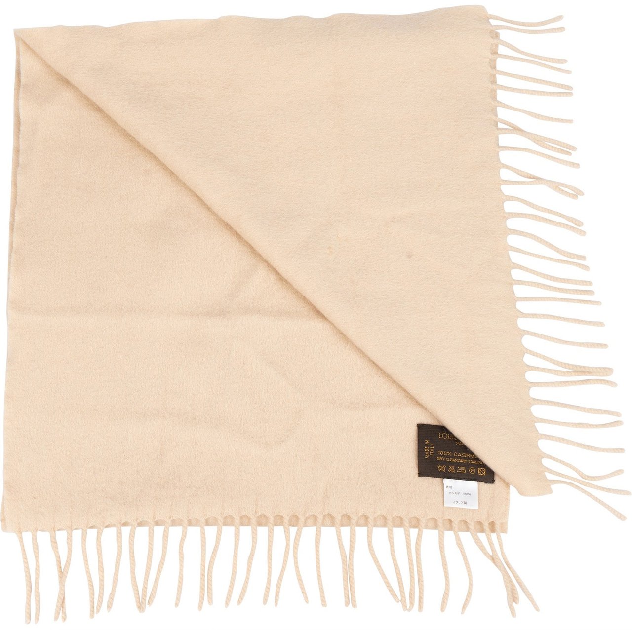 Louis Vuitton Louis Vuitton Cashmere Emblem Classic Schal Scarf Beige