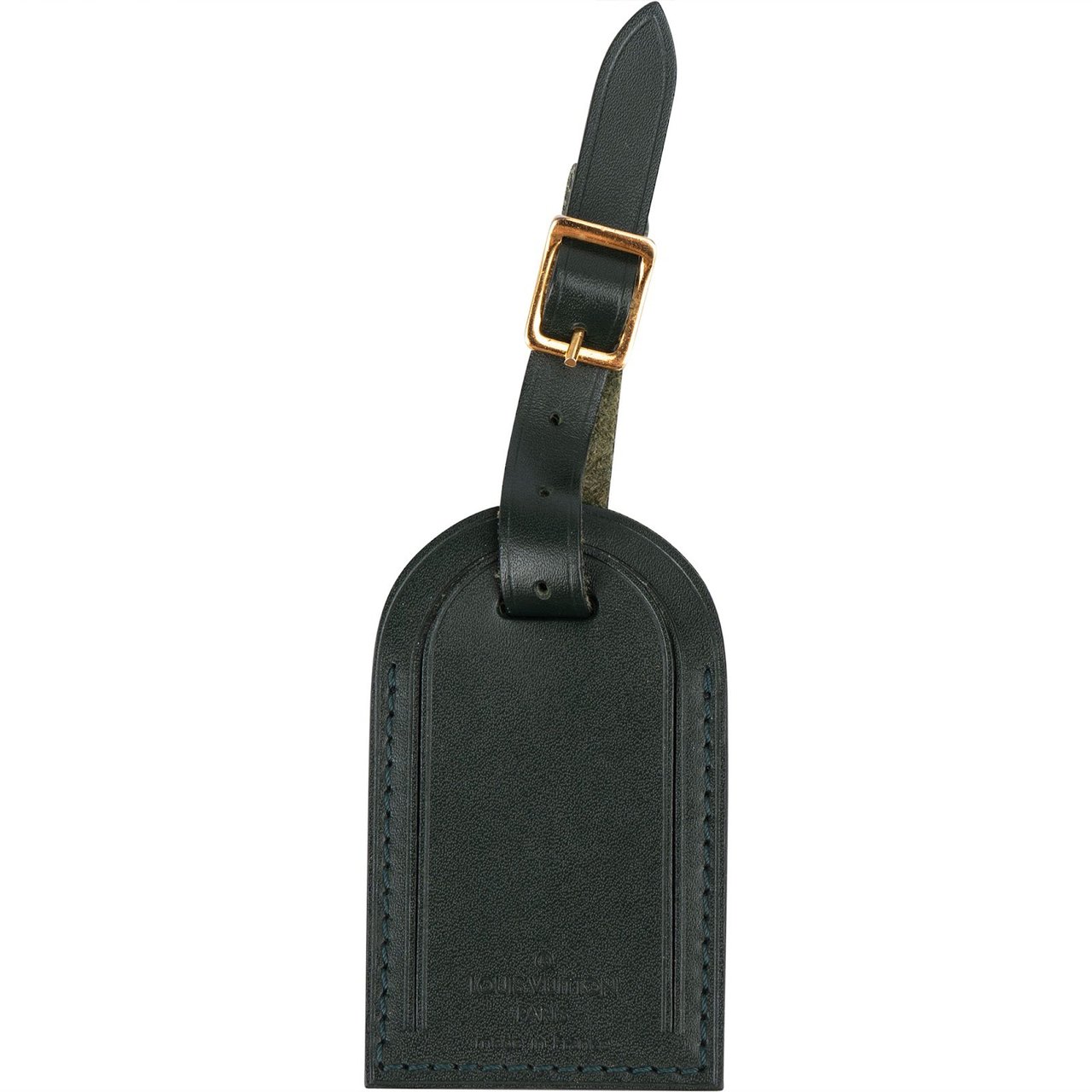 Louis Vuitton Louis Vuitton Green Leather Luggage Tag Groen