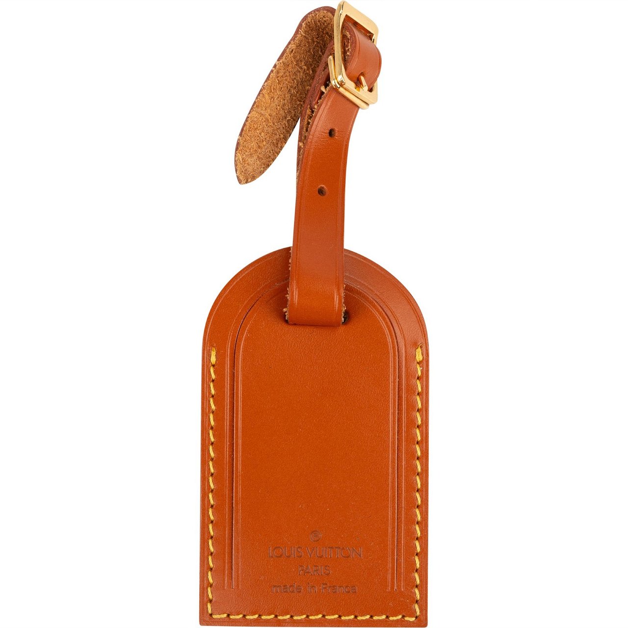 Louis Vuitton Louis Vuitton Cognac Leather Luggage Tag Bruin