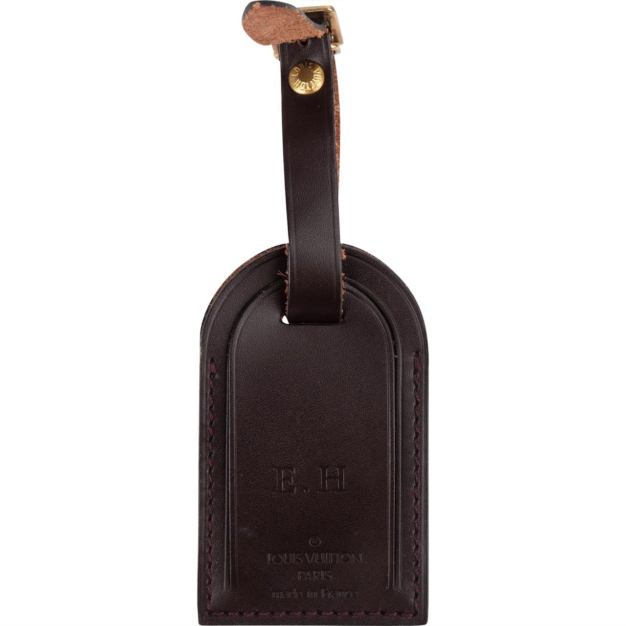 Louis Vuitton Louis Vuitton Bordeaux Leather Luggage Tag (E.H) Divers