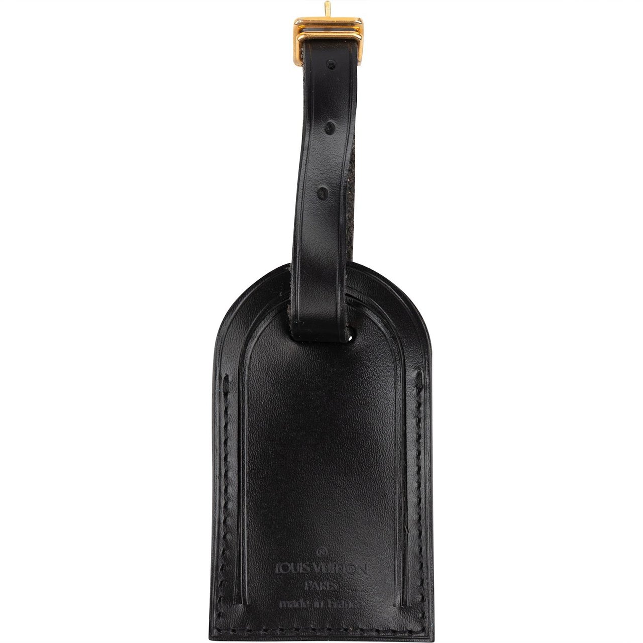 Louis Vuitton Louis Vuitton Noir Leather Luggage Tag Zwart