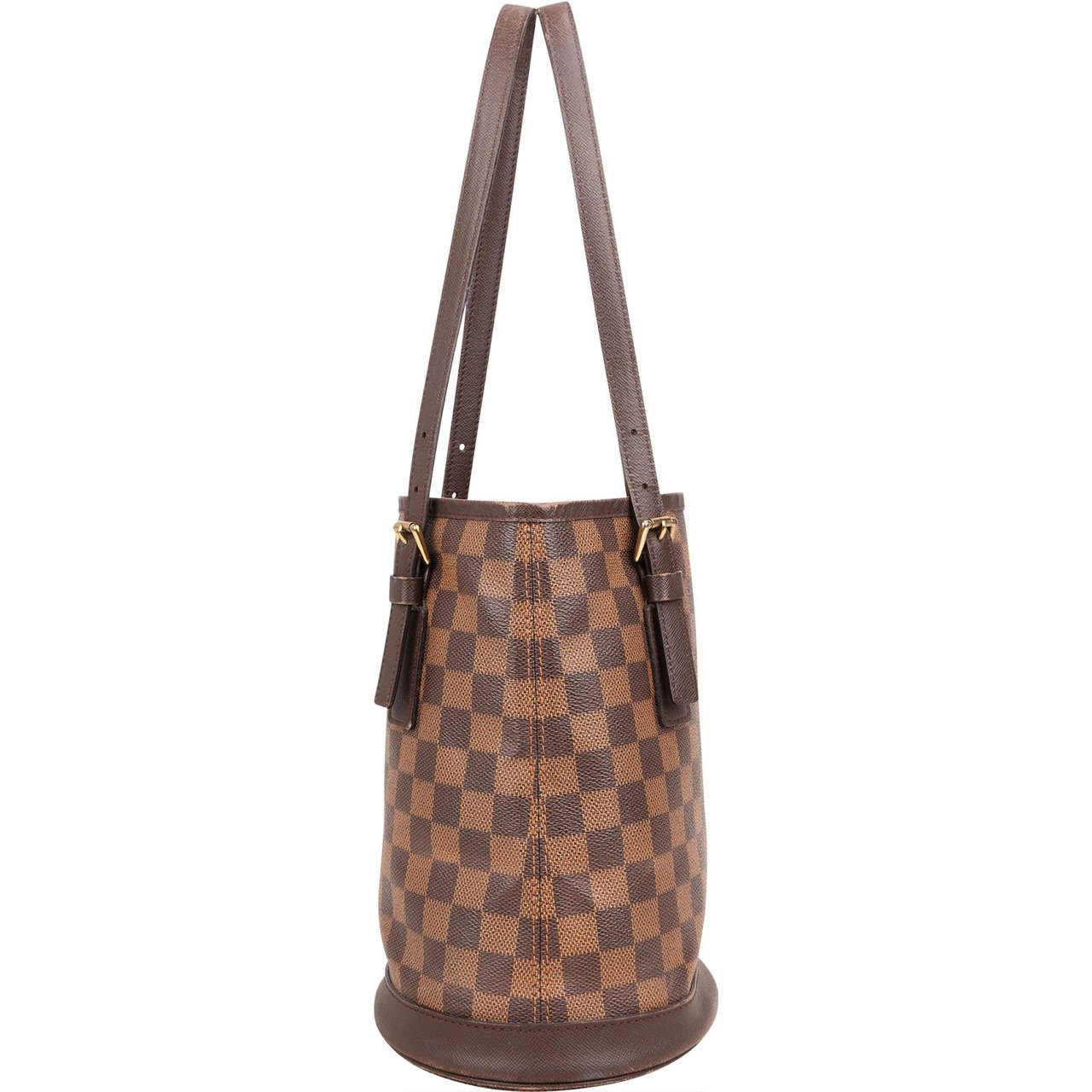 Louis Vuitton Monogram Damier Ebene Bucket PM Shoulder Bag Bruin