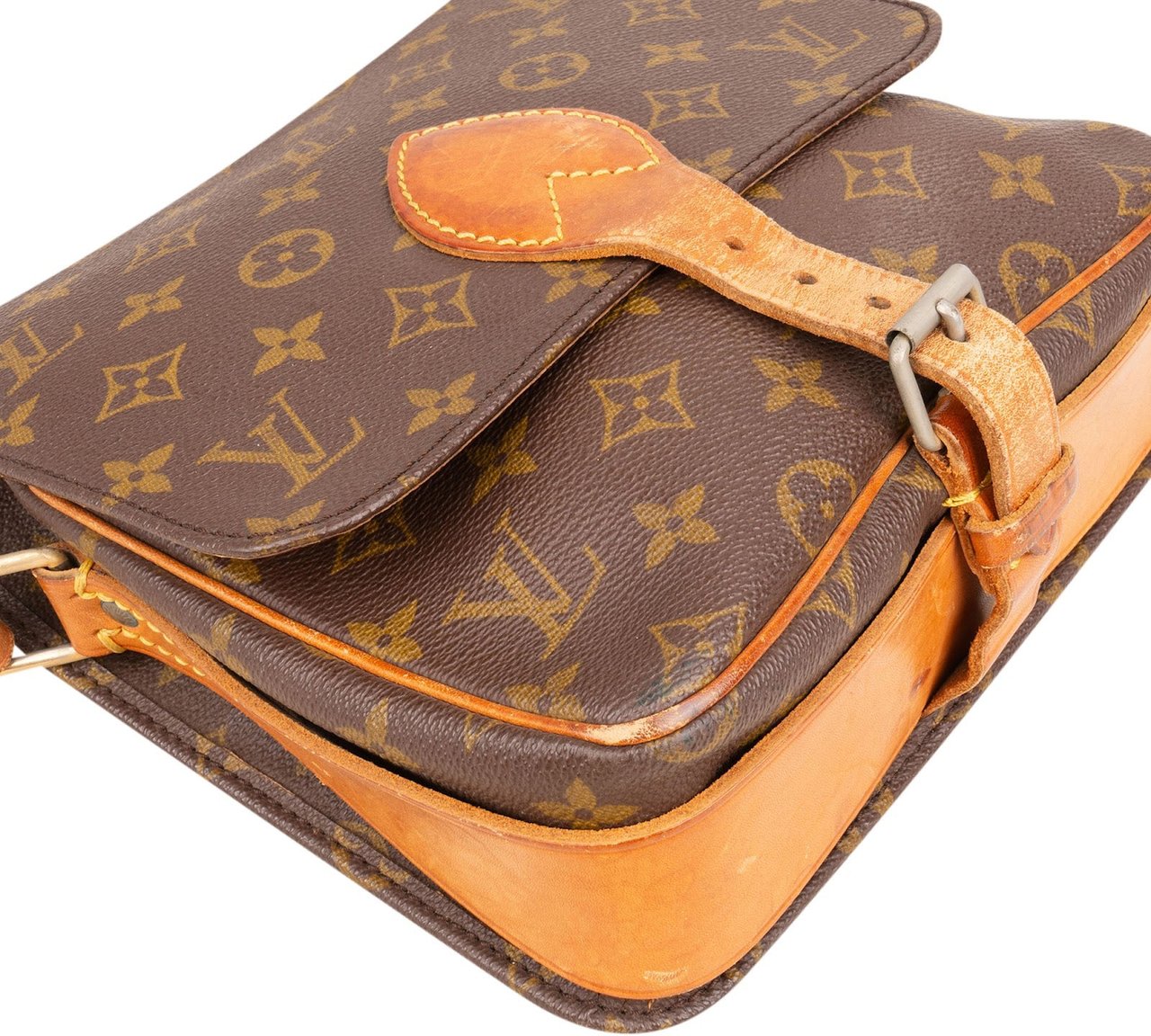Louis Vuitton Louis Vuitton Monogram Canvas Cartouchiere MM Crossbody Bag Bruin
