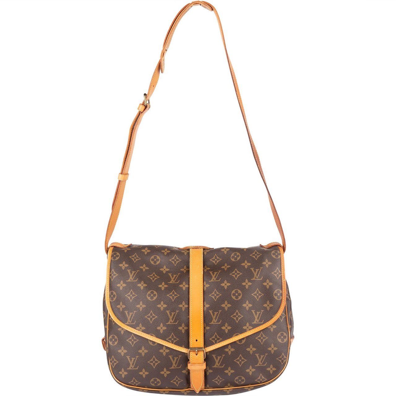 Louis Vuitton Louis Vuitton Monogram Canvas Saumur 35 Crossbody Bag Bruin