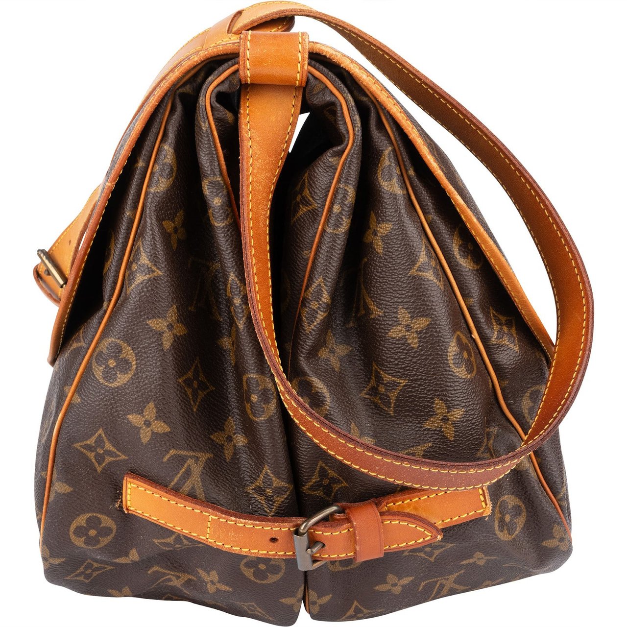 Louis Vuitton Louis Vuitton Monogram Canvas Saumur 35 Crossbody Bag Bruin