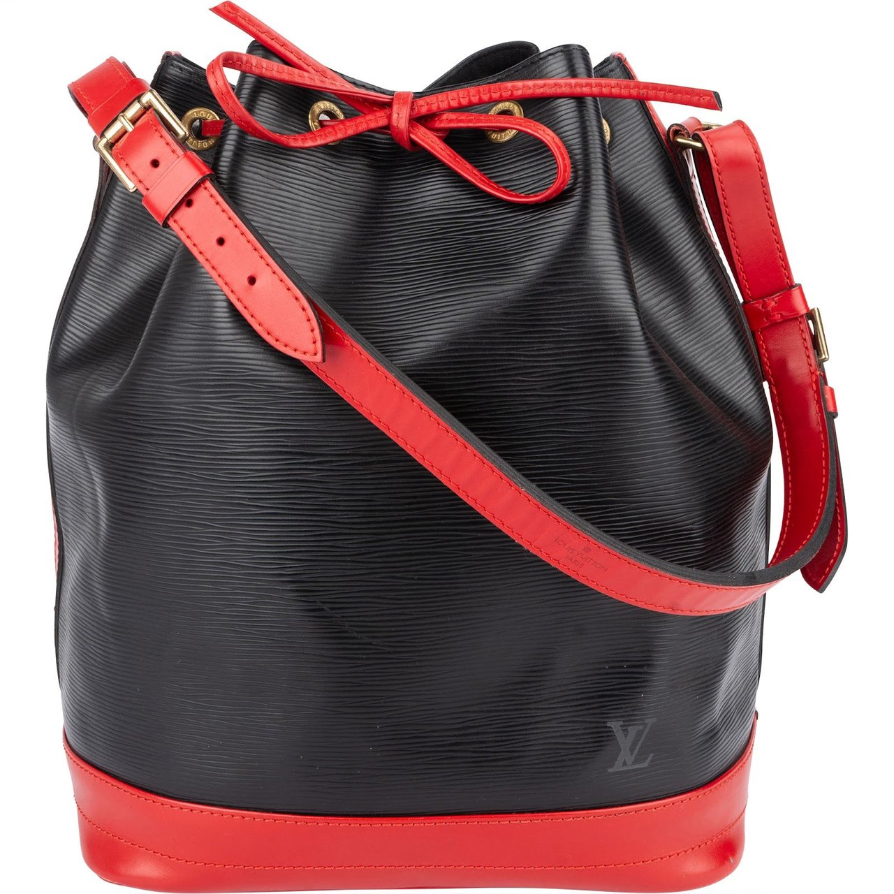 Louis Vuitton Louis Vuitton Bicolor Epi Leather Sac Noé Grande Crossbody Bag Zwart