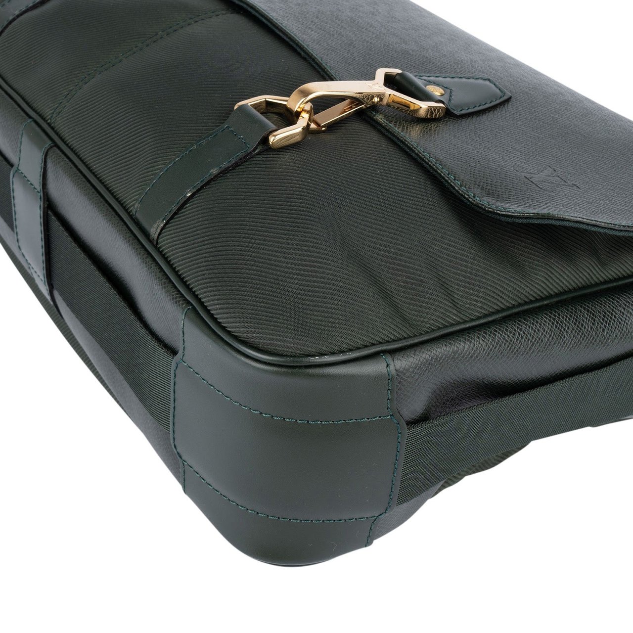 Louis Vuitton Louis Vuitton Green Taiga Leather Dersou Messenger Crossbody Bag Donkergroen