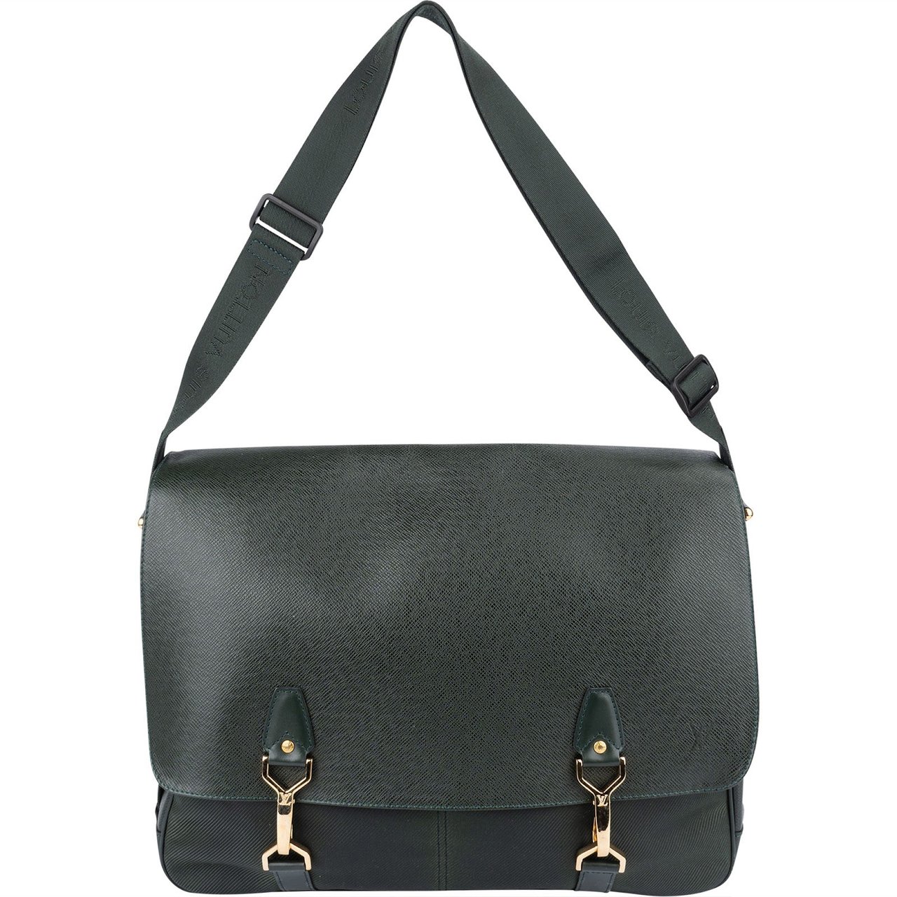 Louis Vuitton Louis Vuitton Green Taiga Leather Dersou Messenger Crossbody Bag Donkergroen