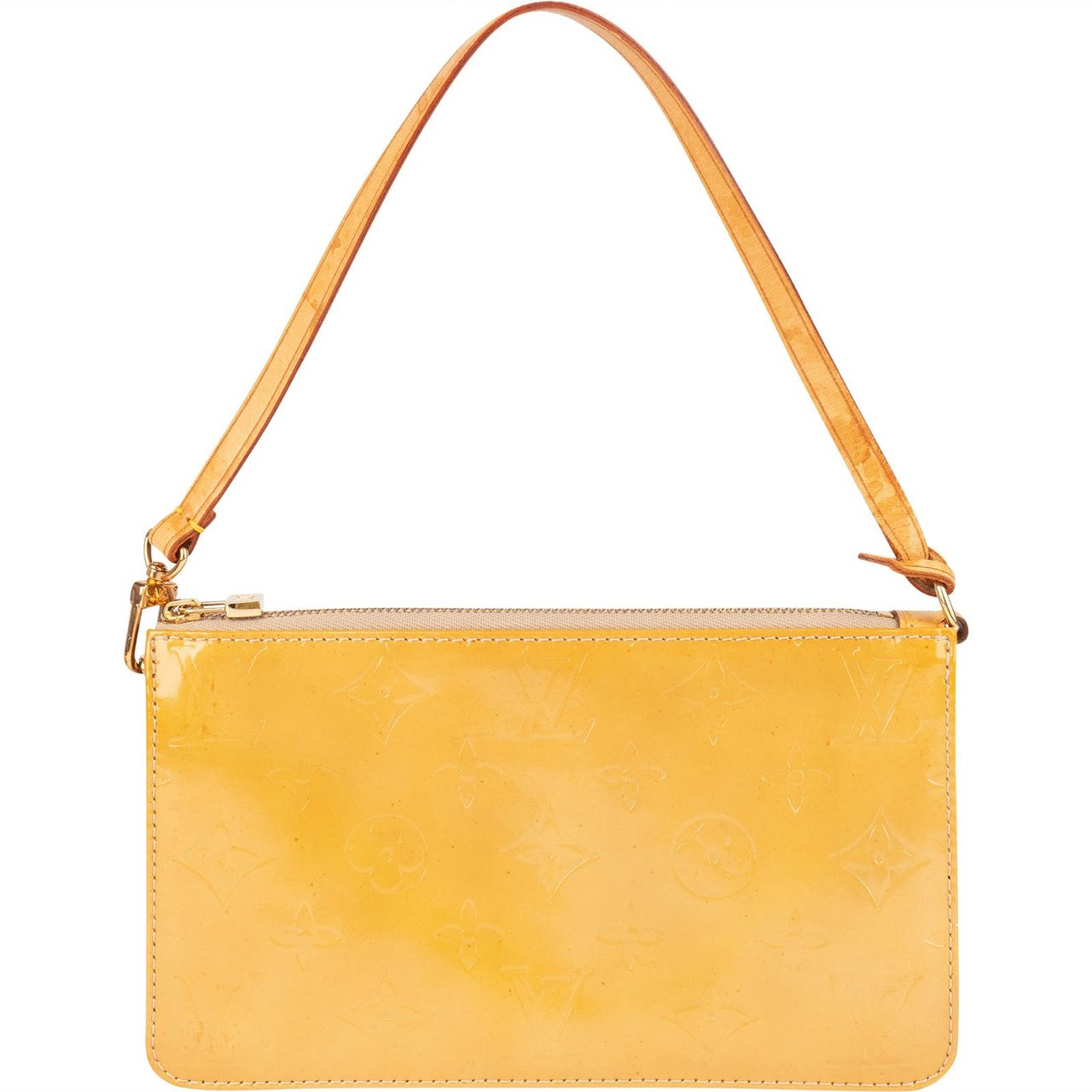 Louis Vuitton Monogram Vernis Pochette Lexington Handbag Geel