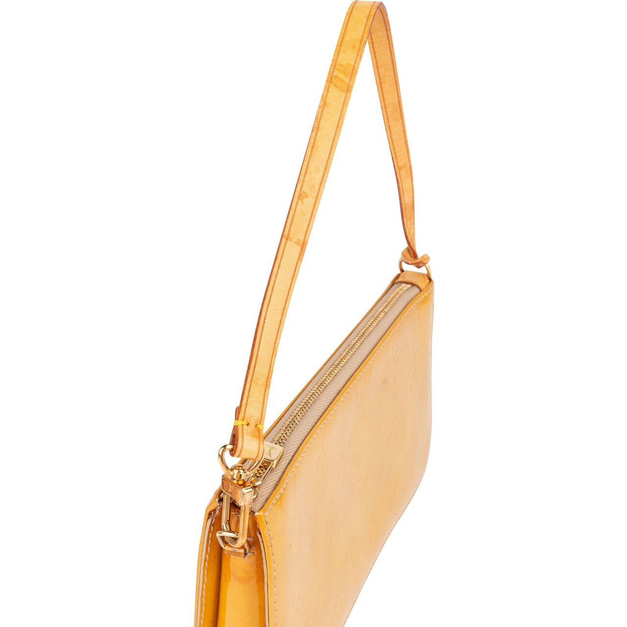 Louis Vuitton Monogram Vernis Pochette Lexington Handbag Geel
