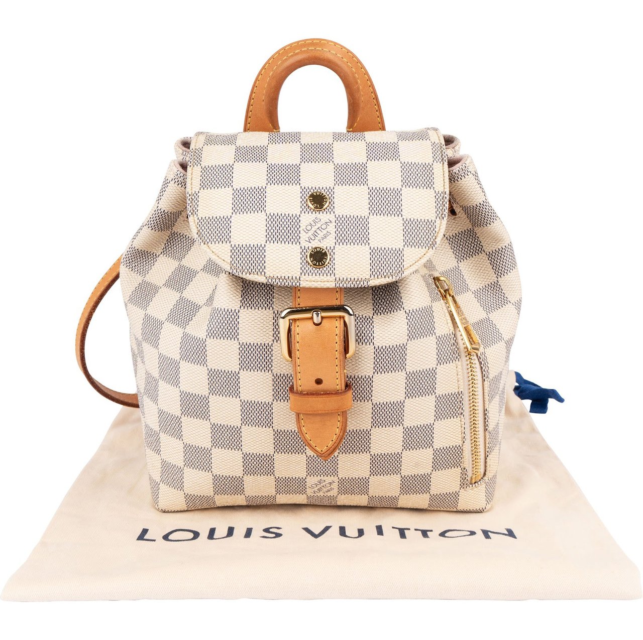 Louis Vuitton Louis Vuitton Monogram Damier Azur Canvas Sperone BB Backpack Wit