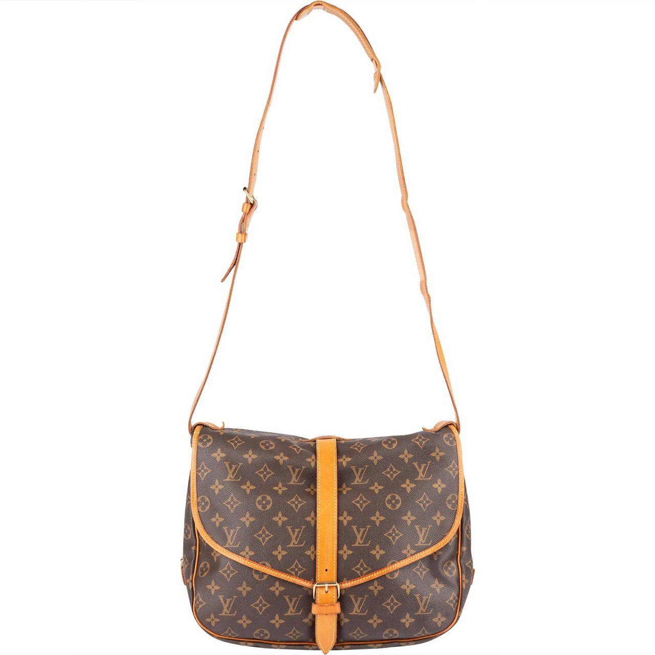 Louis Vuitton Louis Vuitton Monogram Canvas Saumur 35 Crossbody Bag Bruin