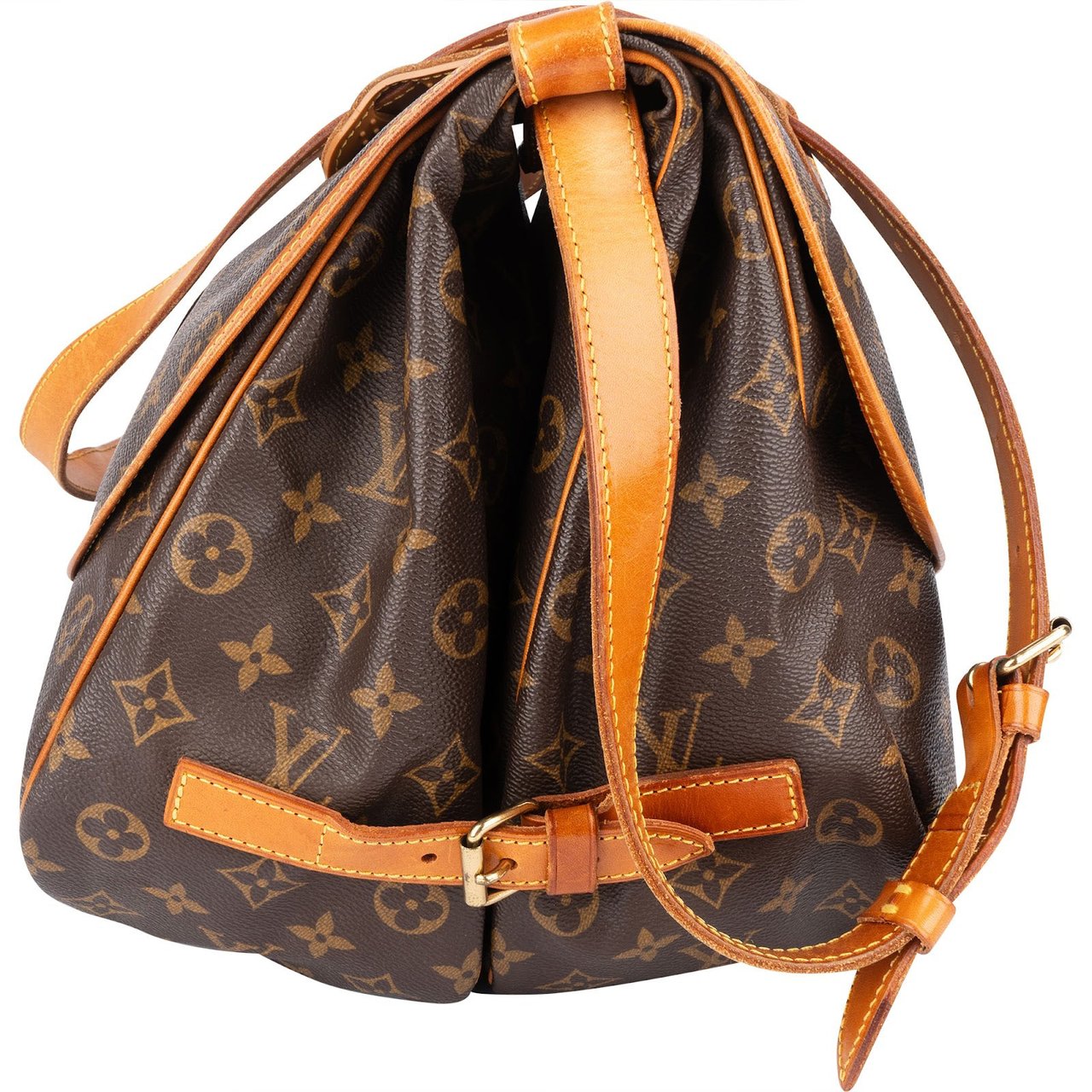 Louis Vuitton Louis Vuitton Monogram Canvas Saumur 35 Crossbody Bag Bruin