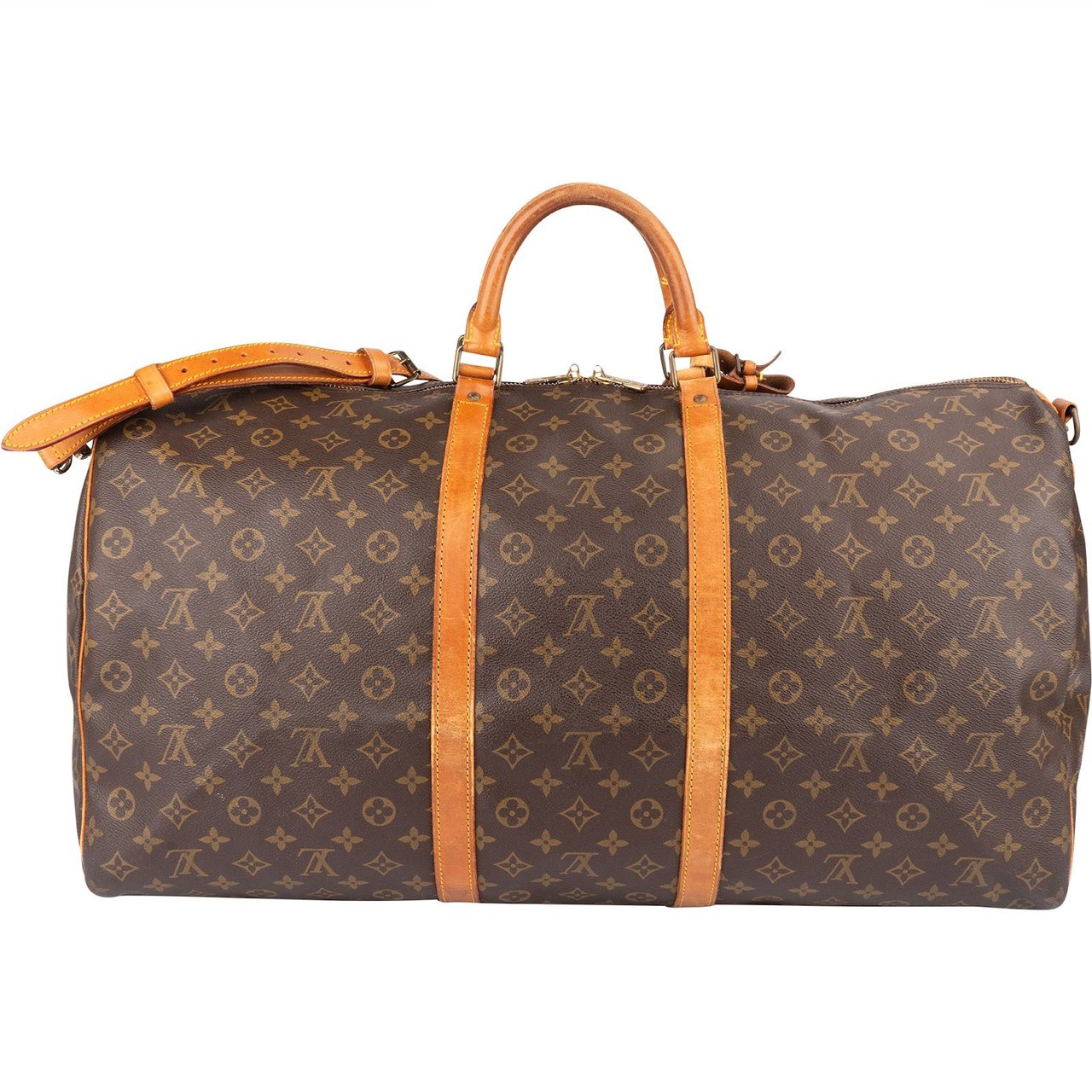 Louis Vuitton Louis Vuitton Monogram Canvas Keepall 60 Bandoulière Travel Bag Bruin