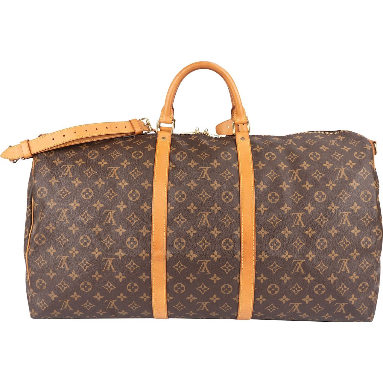 Louis Vuitton Louis Vuitton Monogram Canvas Keepall 60 Bandoulière Travel Bag Bruin