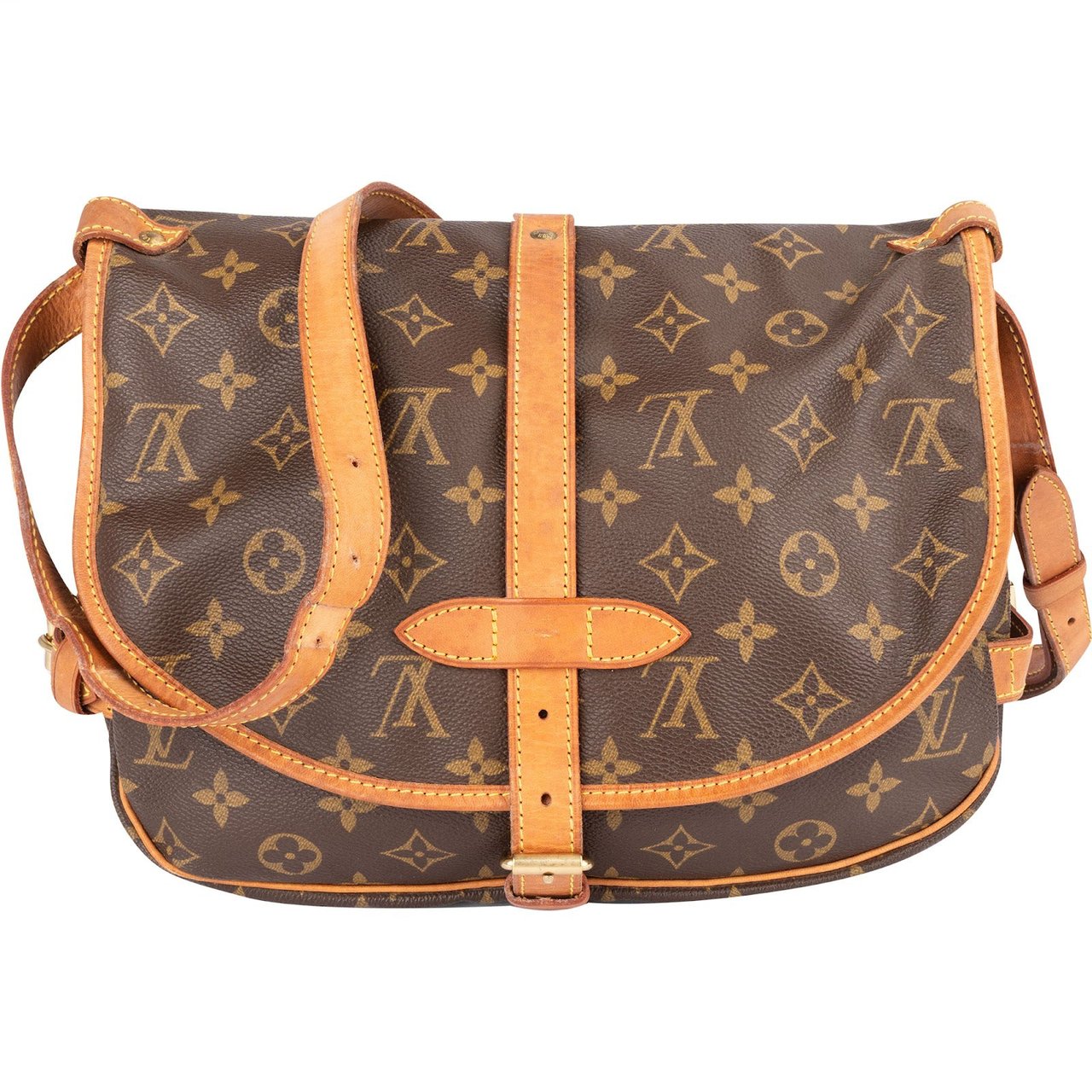 Louis Vuitton Louis Vuitton Monogram Canvas Saumur 30 Crossbody Bag Bruin