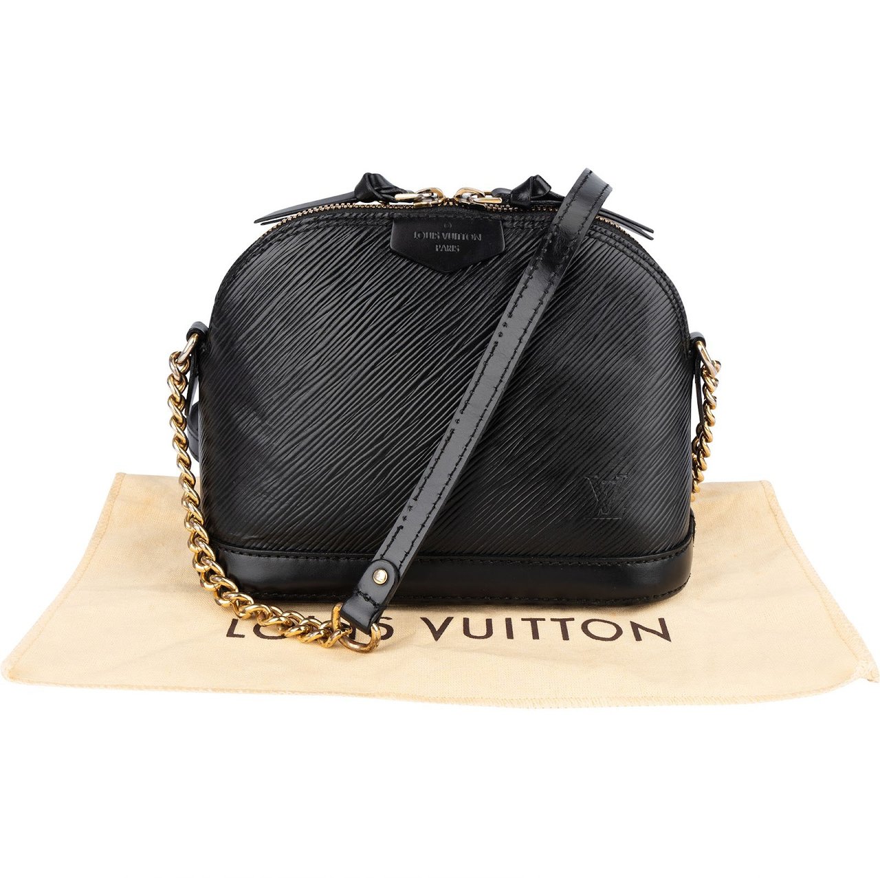 Louis Vuitton Louis Vuitton Noir Epi Leather Alma BB Crossbody Bag Zwart