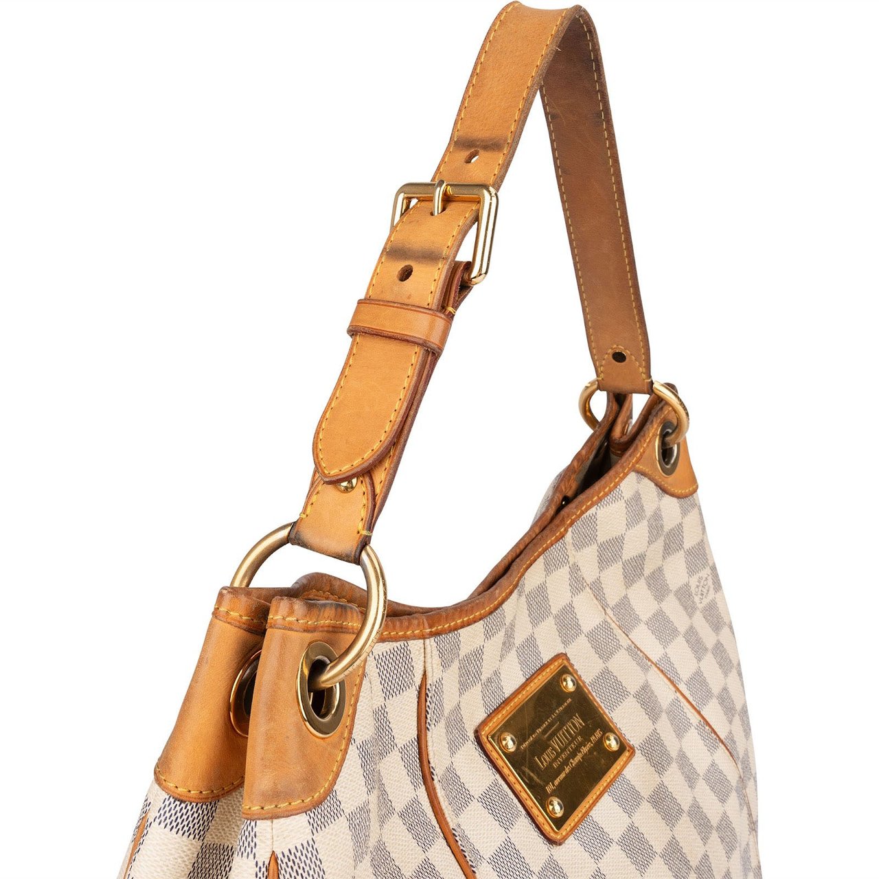 Louis Vuitton Monogram Damier Azur Canvas Galliera PM Shoulder Bag Wit