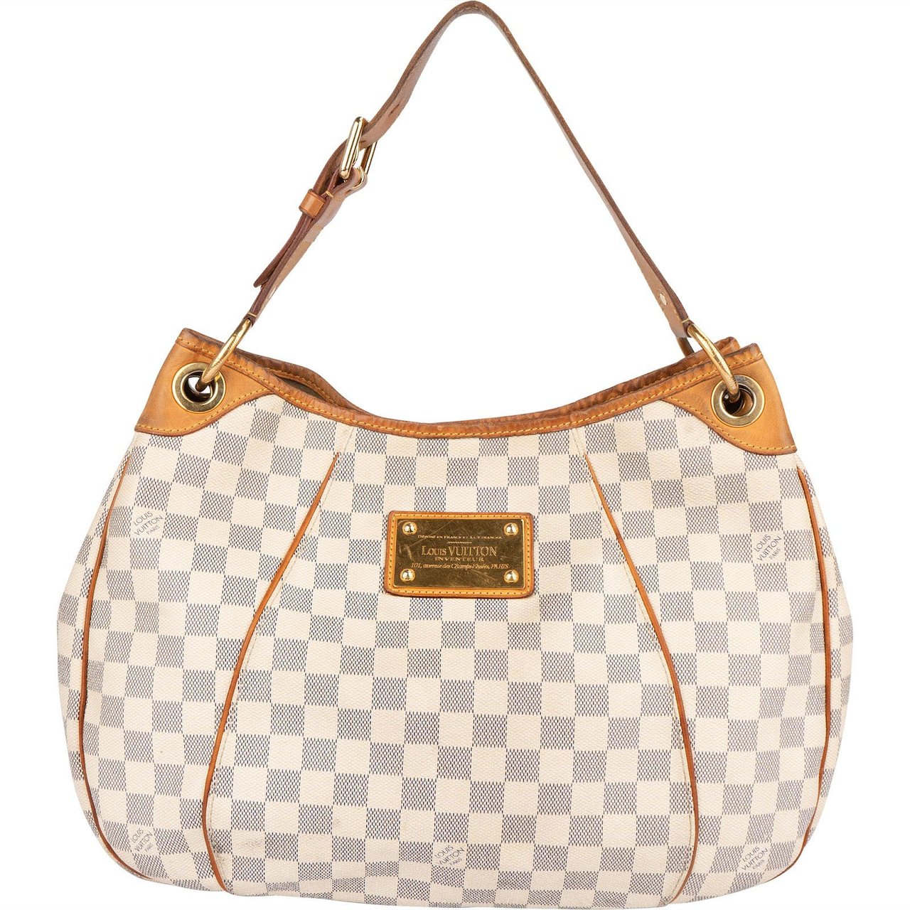 Louis Vuitton Monogram Damier Azur Canvas Galliera PM Shoulder Bag Wit