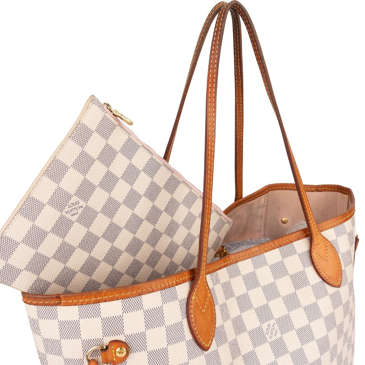 Louis Vuitton Louis Vuitton Monogram Damier Azur Neverfull MM Shoulder Bag Wit