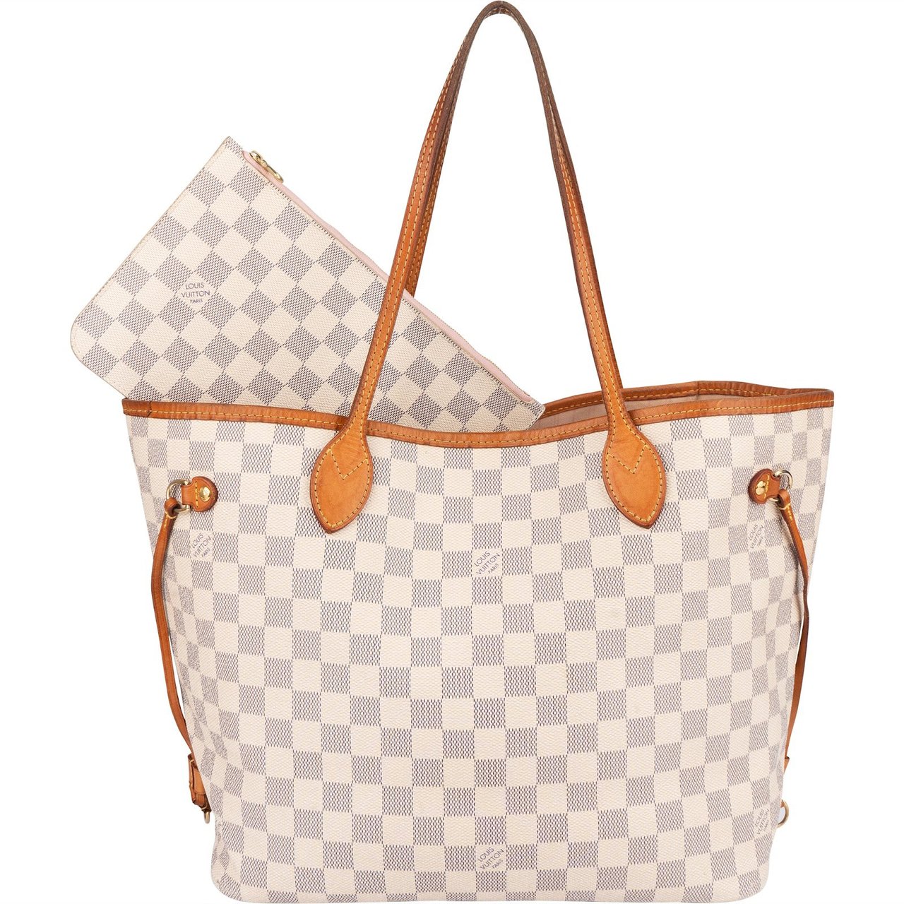 Louis Vuitton Louis Vuitton Monogram Damier Azur Neverfull MM Shoulder Bag Wit