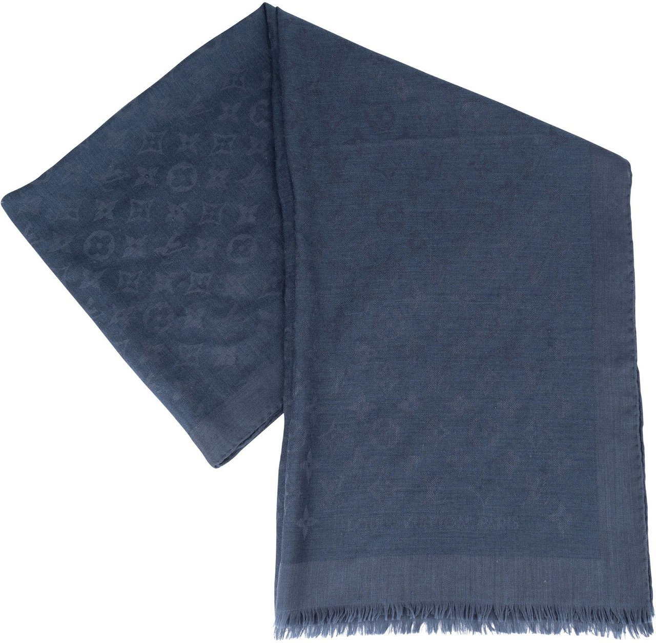 Louis Vuitton Louis Vuitton Silk Monogram Schal Scarf Navy