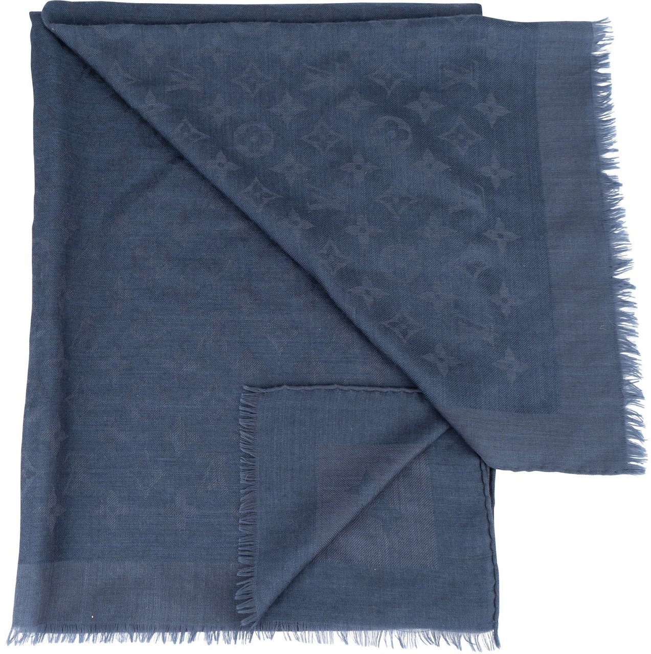 Louis Vuitton Louis Vuitton Silk Monogram Schal Scarf Navy