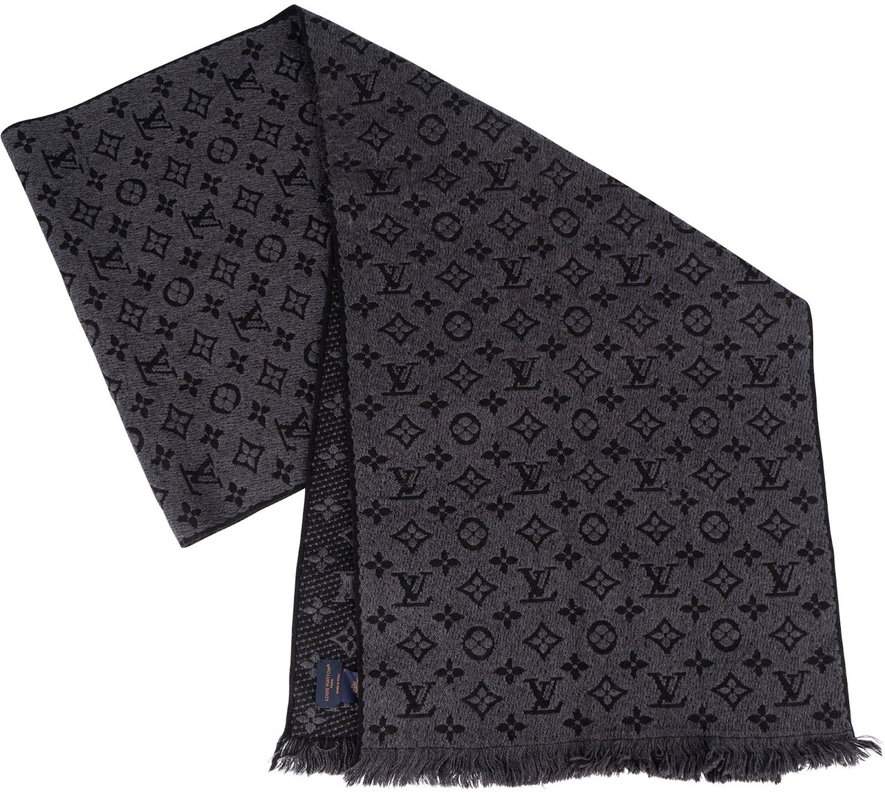 Louis Vuitton Louis Vuitton Wool Monogram Classic Schal Scarf Donkergrijs