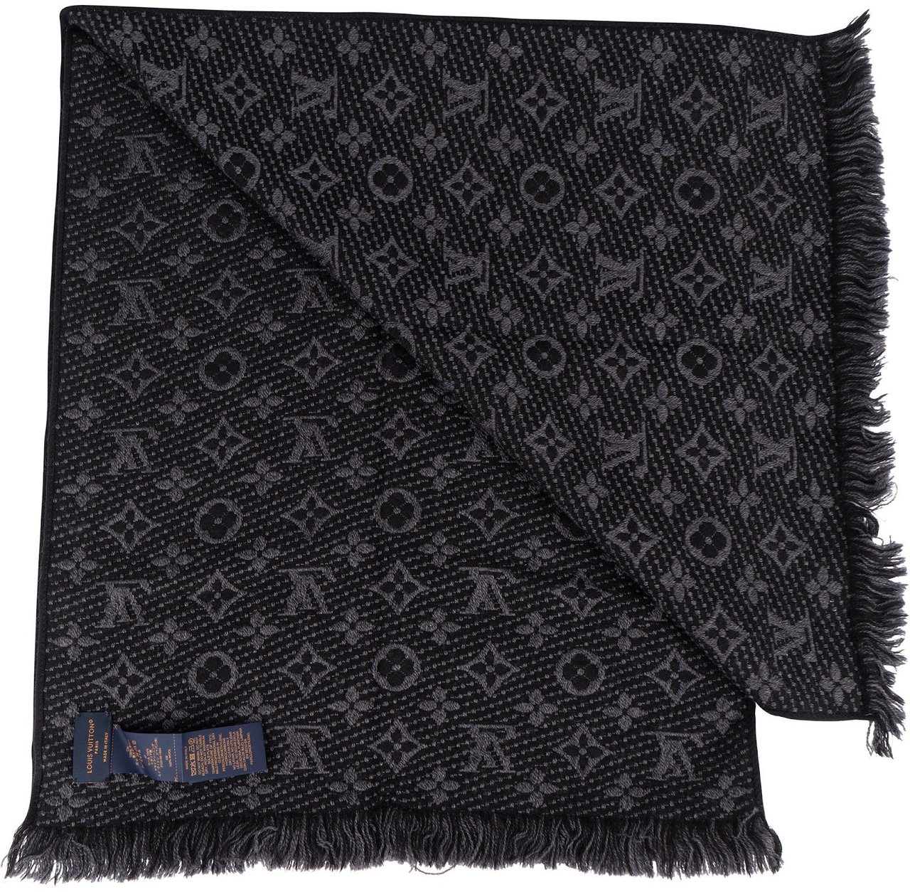 Louis Vuitton Louis Vuitton Wool Monogram Classic Schal Scarf Donkergrijs