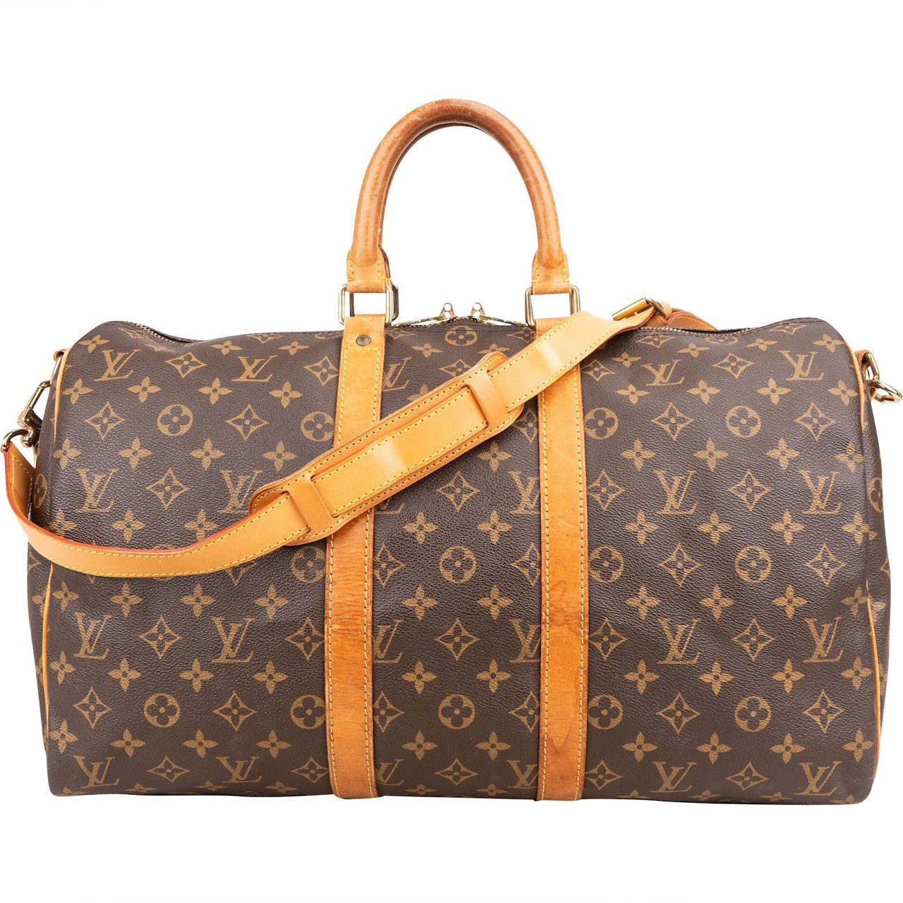 Louis Vuitton Louis Vuitton Monogram Canvas Keepall 45 Bandoulière Travel Bag Bruin