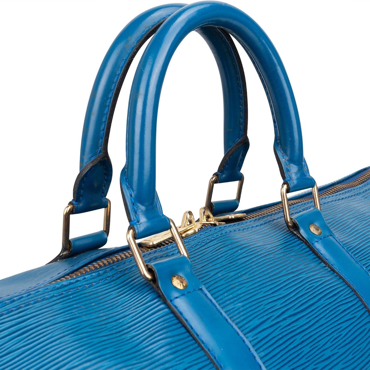 Louis Vuitton Louis Vuitton Blue Epi Leather Keepall 45 Travel Bag Blauw