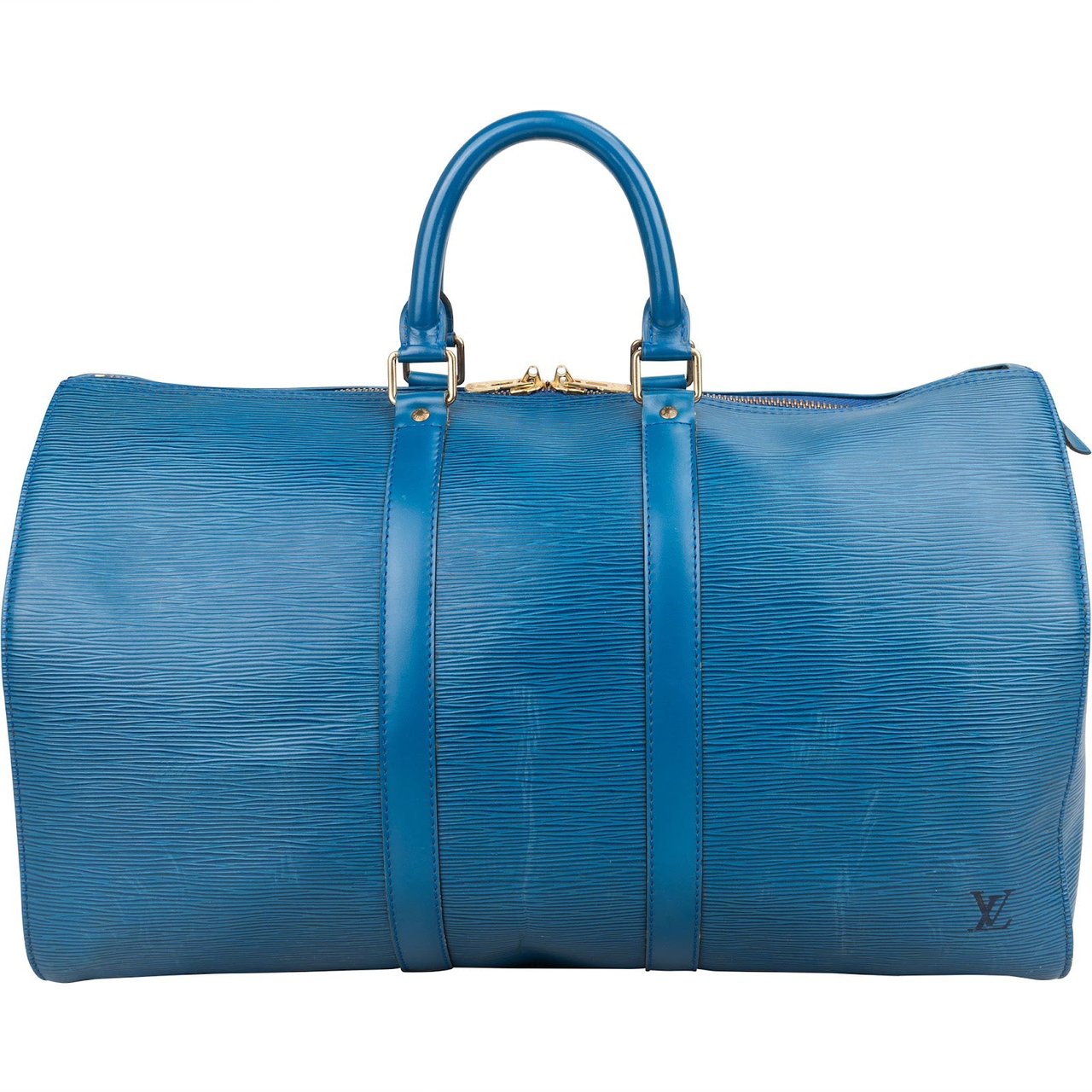 Louis Vuitton Louis Vuitton Blue Epi Leather Keepall 45 Travel Bag Blauw