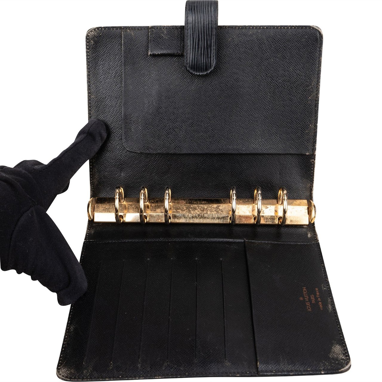 Louis Vuitton Louis Vuitton Noir Epi Leather Agenda MM Zwart