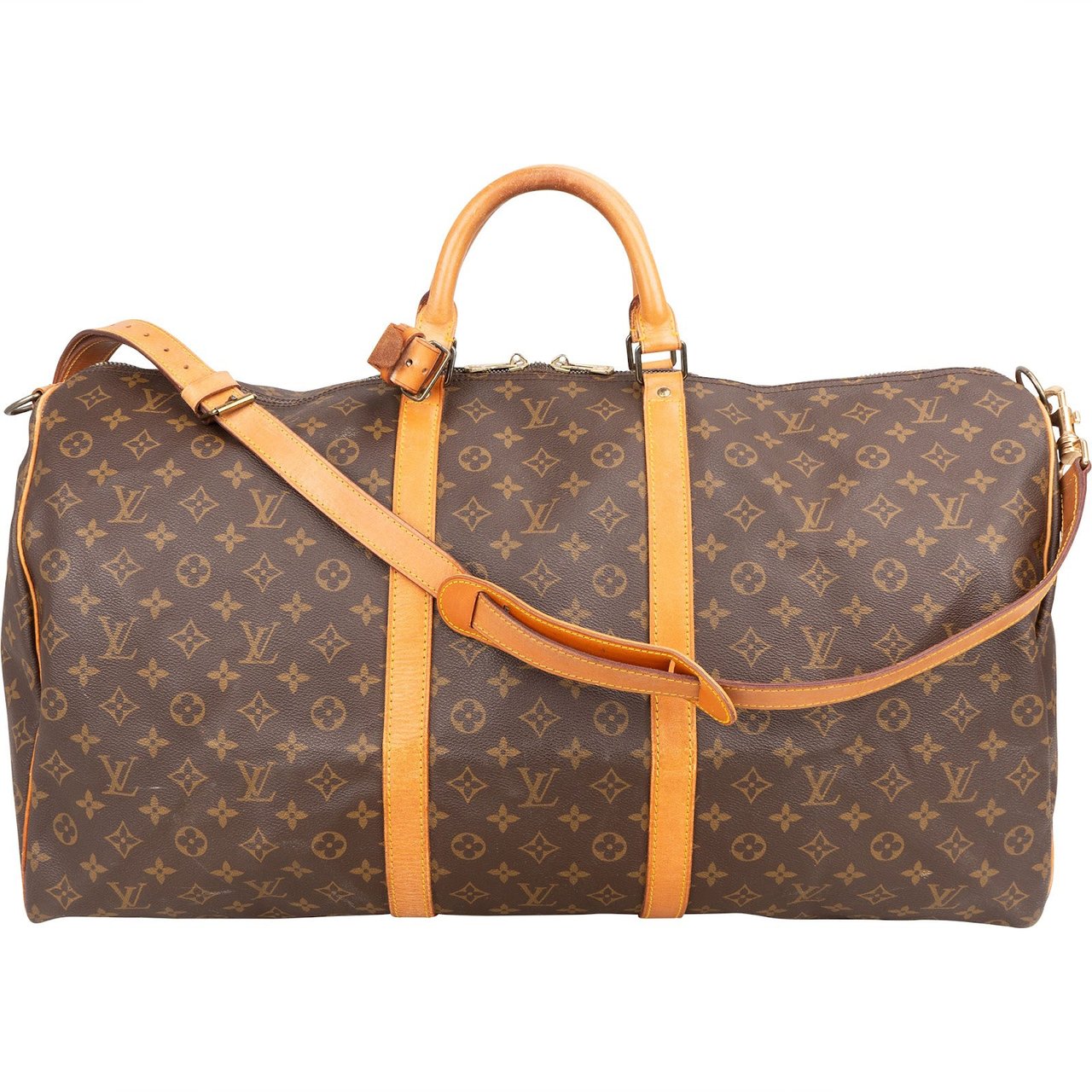 Louis Vuitton Louis Vuitton Monogram Canvas Keepall 60 Bandoulière Travel Bag Bruin