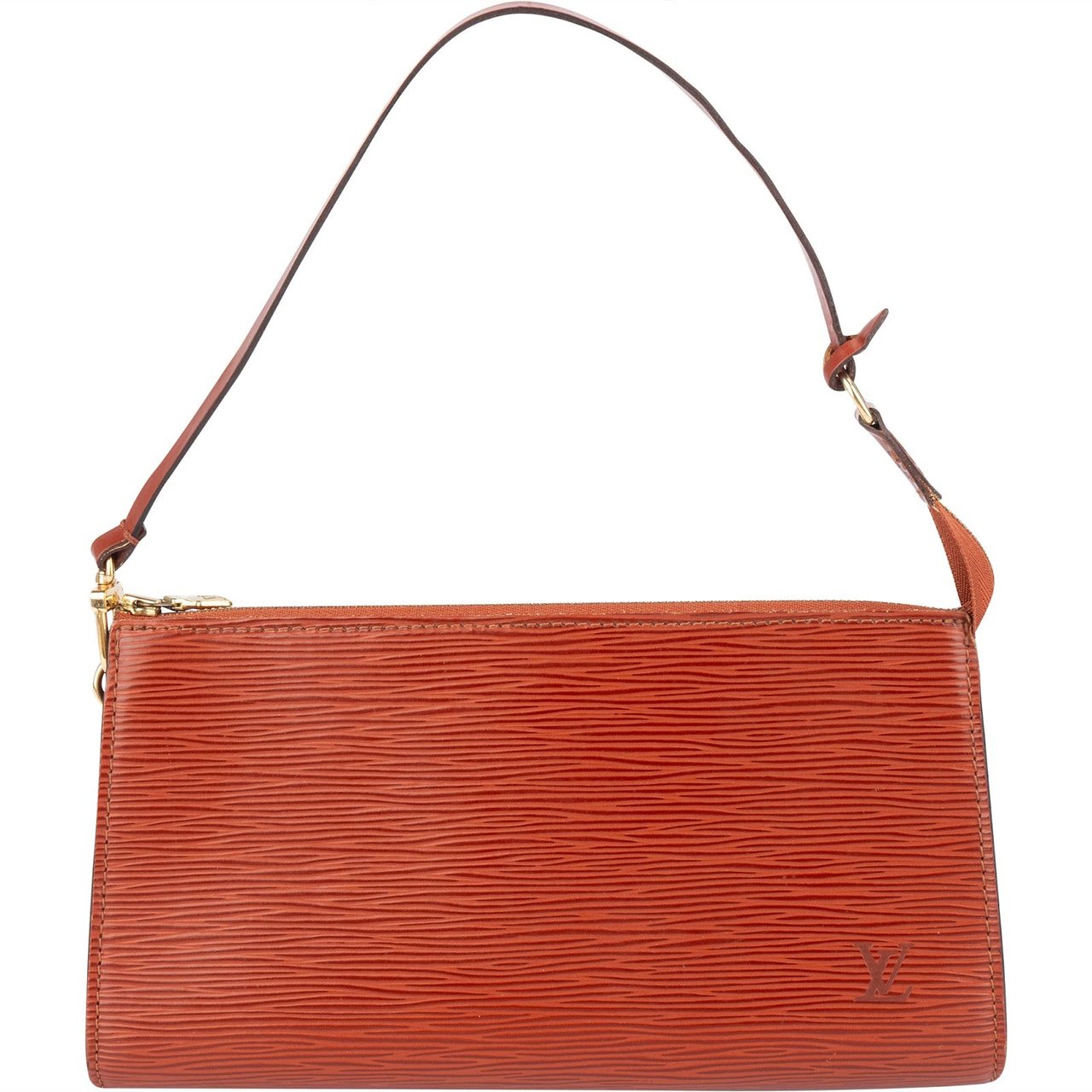 Louis Vuitton Cognac Epi Leather Pochette Accessoires Handbag Oranje