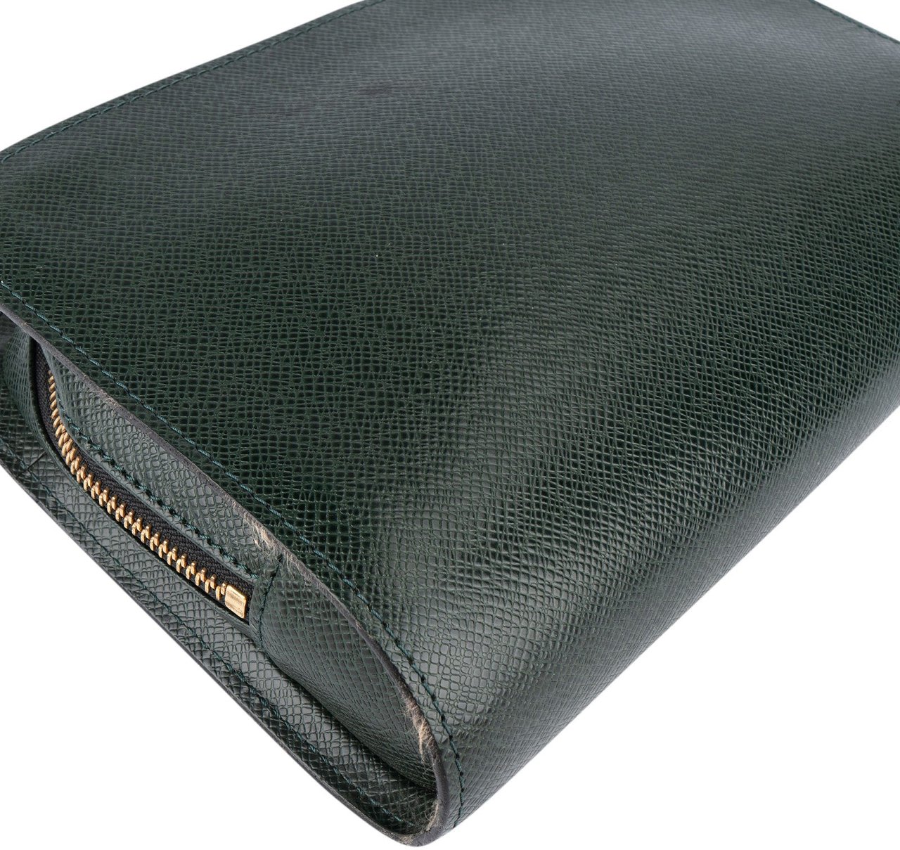 Louis Vuitton Louis Vuitton Green Taiga Leather Pochette Homme Clutch Groen