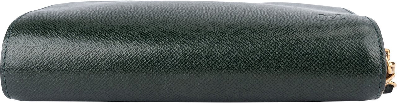 Louis Vuitton Louis Vuitton Green Taiga Leather Pochette Homme Clutch Groen